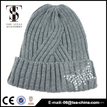 Fashion Autumn and Winter Bonnets pour femmes en tricot naturel